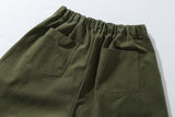 Structured Long Balloon Pants (Khaki)