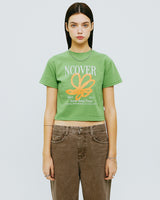 ペインティングフラワークロップTシャツ/PAINTING FLOWER CROP TSHIRT-KHAKI