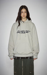  GRAFFITI CRACK HOODIE_BEIGE GRAY