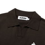 モノチェリーオープンカラーニット / MONO CHERRY OPEN COLLAR KNIT [BROWN]