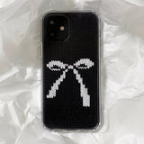 RIBBON KNIT HARD JELL CASE _BLACK