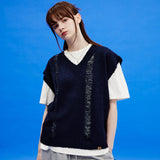 スカシVネックベスト/Skashi v neck vest