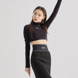 Crop Polo neck T Black (6600761245814)