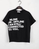 オフラインレタリングセミクロップ半袖Tシャツ