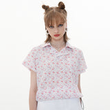 Crop Shirt [White Flower] (6592898662518)