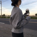 [Waist-cut] MONEY Vネックヒドゥンニットカーディガン