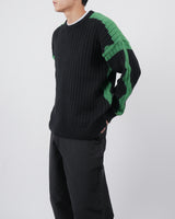 フィードカラーエフェクトウェーブリブドニット / feed color effects wave ribbed knit 2color