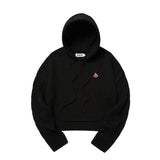 スモールチェリーショットニットフーディー／SMALL CHERRY SHORT KNIT HOODIE [BLACK]