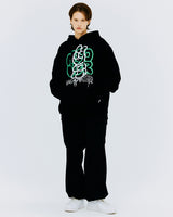スプレーラビットフーディ/SPRAY RABBIT HOODIE-BLACK