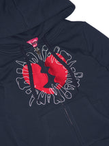 Broken Heart zip-up hoodie NAVY