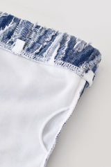 デニムジャカードカップチューブトップ/Denim jacquard cap tube top (navy)
