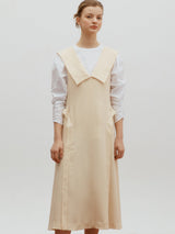 カラーポイントレイヤードドレス/Collar point layered dress - Black