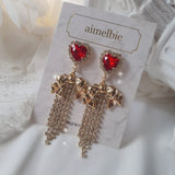 パーティーリボンプリンセスイヤリング / Party Ribbon Princess Earring - Red