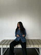 Bold denim loose fit shirt