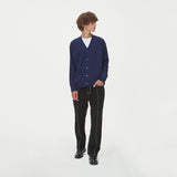 LAMBSWOOL V NECK CARDIGAN_NAVY (6612829012086)