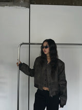 Hazelnut leather jacket