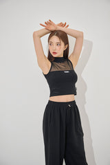 ミッドシースルー クロップドノースリーブ/mid see-through cropped sleeveless(9185)