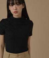 HALF SLEEVE HIGH NECK TOP