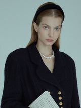 Midnight Navy Velvet Headband (6611849248886)