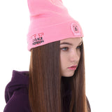 [UNISEX] RIBBED-KNIT BEANIE (Pink) (6655669010550)