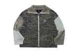 TONE VARIATION BOUCLE KNIT ZIP UP