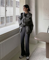 （UNISEX）ネブハイネックレザーブルゾン