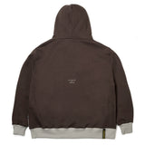 ハーフカラーオーバーサイズヘビースウェットフーディー/22 HALF COLOR FB OVERSIZED HEAVY SWEAT HOODIE BEIGE BROWN