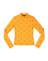 ハートユニバースモックネックTシャツ/Heart Universe Mock Neck T-Shirt _ Orange