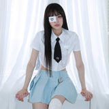 0 1 ネクタイチェーンハーフシャツ / 0 1 necktie chain half shirt -WHITE