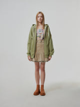 HEAVY WEIGHT OVERFITTED UNIVERSITY LOGO EMBROIDERY HOODIE ZIP UP_ SAGE GREEN (6682311295094)