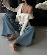 Strap Cargo Wide Jeans