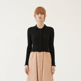 CROPPED SLIM CARDIGAN (BLACK) (6579704004726)