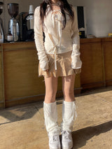 チャンキーダメージボタンスカートパンツ / Chunky Damage Button Skirt Pants