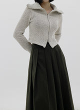 ボカシニットビッグカラーカーディガン / Bokashi Knit Big Collar Cardigan (2color)
