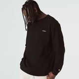 オーバーフィットレタリングロングスリーブT/OVERFIT LETTERING LONG-SLEEVED T-BLACK