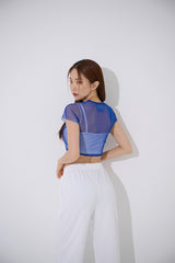 4ライン メッシュ クロップ Tシャツ / TOP(9360) 4 Line Mesh Crop Tee
