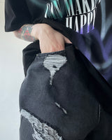 ダメージワイドパンツ / SK Damage Wide Pants (2 colors)