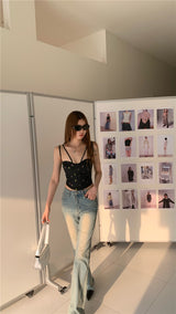 satin bustier strap top