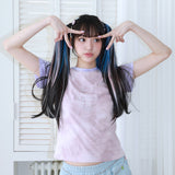 0 7 タイダイクロスTシャツ / 0 7 tie-dye cross t-shirt - PINK