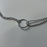 シルバーチョーカーネックレス / silver ring choker necklace (925silver)
