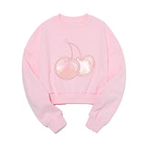 ビッグチェリーホログラムクロップスウェットシャツ / BIG CHERRY HOLOGRAM CROP SWEATSHIRT [PINK]