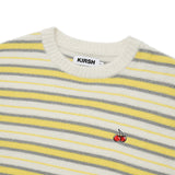 CHERRY STRIPE PATTERN KNIT [LIGHT YELLOW]