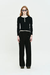 BOHEMIAN LAYERED SLIM LONG SLEEVE [BLACK]