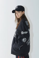 ロゴパッチバーシティジャケット/BSR2223FWJK020 DFR LOGO PATCH VARSITY JACKET BLACK