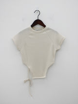 レグランストリングクロップTシャツ / Reglan String Crop T-shirt (4color)