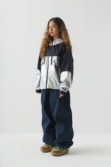 ウィンドブレーカーフーデッドステッチジャケット/BSR2223FWJK034 MMM WINDBREAKER HOODED STRETCH JACKET SILVER/NAVY