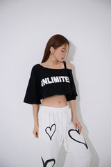 アンフッテッドオフショルダークロップTシャツ / TOP(9363) Unfooted Off Shoulder Crop