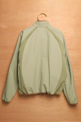 アシンメトリーウェーブジップジャケット / ASYMMETRIC WAVE ZIPPED JACKET-EARTHY GREEN