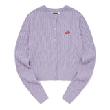 SMALL CHERRY CABLE CROP KNIT CARDIGAN [LAVENDER]