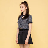LEOPARD BURN-OUT TEE (NAVY)